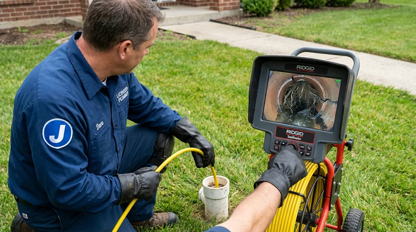 Sewer camera inspection being performed by Johns Plumbing LLC in Denair